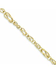 Genuine 14K Yellow Gold Polished And Textured Fancy Link Bracelet 7.5 Inches 4 Grams Of Gold 100% Satisfaction Guaranteed.