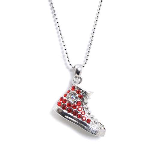 Converse Sneaker Blue on Silver Tone Charm and Chain