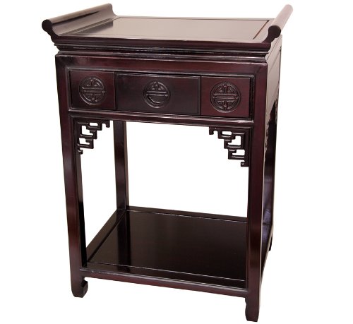 Extra Tall End Table - 32 Fine Chinese Rosewood Altar Table - Classic Rosewood
