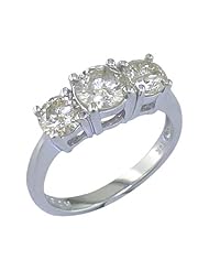 1.50 CT 3 Stone Diamond Ring 14K White Gold