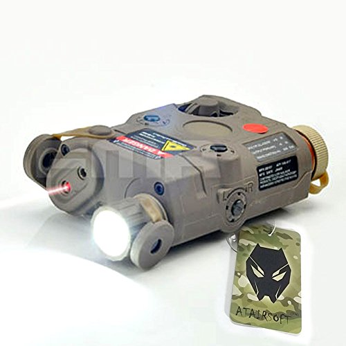 Atairsoft peq-15 style red laser sight + led flashlight…