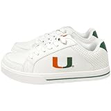 Miami Hurricanes Ladies White Team Logo Leather Tennis Shoes