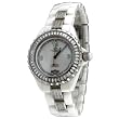 Oniss #ON8890-L Women's Stainless Steel Trim Baguette Crystal White Ceramic Watch