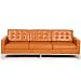 Florence Knoll Style Sofa 3 Seat, Caramel Aniline Leather