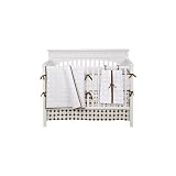 Bacati Quilted Circles White and Chocolate 4 Piece Crib Bedding Set