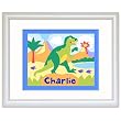 Dinosaurland White Personalized Print