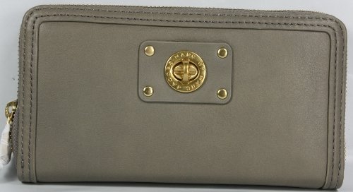 Marc Jacobs Turnlock Large Zip Around Wallet Putty