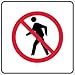 NMC TM201J Traffic Sign, No Pedestrian Crossing Graphic, 24" Length x 24" Height, Engineer Grade Prismatic Reflective Aluminum 0.080, Black/Red On White