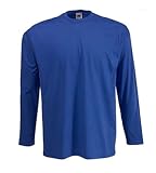 Fruit of the Loom long sleeve plain t-shirt Royal blue XL