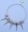 Rockabilly punk rock silver spike with sparkling balls Large hoop earrings