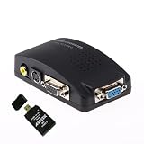 Black PC VGA TO TV Converter (Chat VGA to AV/RCA/Composite Video/SVideo) with Audio cable PLUS AGPtek USB 2.0 All-in-one Card Reader