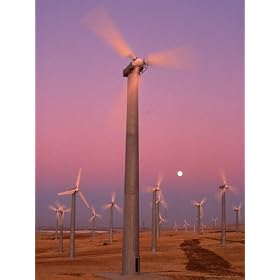 Wind Generators with Moon Photographic Poster Print by Kyle Krause, 42x56