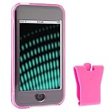 Apple iPod Touch 8GB 16GB Transparent Pink Crystal Snap-on Cover Case with Clip