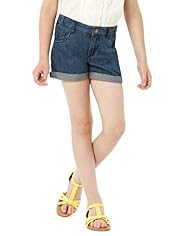 Pure Cotton Adjustable Waist Denim Shorts