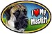 Oval Car Magnet - I Love My Mastiff