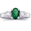 Platinum Emerald and Diamond Ring