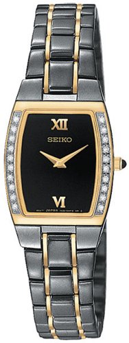 Seiko Women's SUJF28 Diamond Black Ion Watch