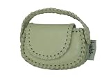 Nicole Miller white leather laced edge Digital Camera / cell phone case with hand strap