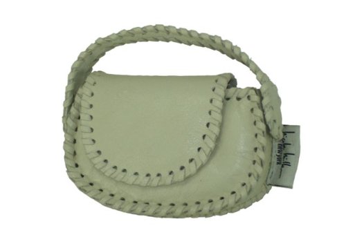 Nicole Miller white leather laced edge Digital Camera / cell phone case with hand strap