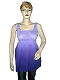 Womens Boho Blouse Top Violet Cotton Sleeveless Deep V Knot Top