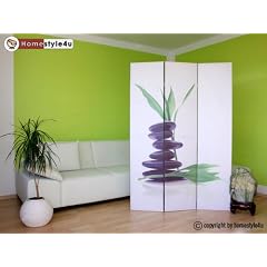 Paravent Raumteiler FengShui Trennwand Motiv Steine