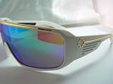 SPY TRON MATTE WHITE FRAME MULTILAYER GREEN LENS SUNGLASSES by