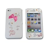 【iPhone4S/4用】かわいいフルカバーiPhoneケース かわいいリボン（ピンク）(Type3)【液晶保護フィルム付き】