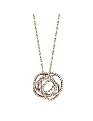 14k Rose Gold 0.20 Ctw Enlaced Diamond Pave Necklace