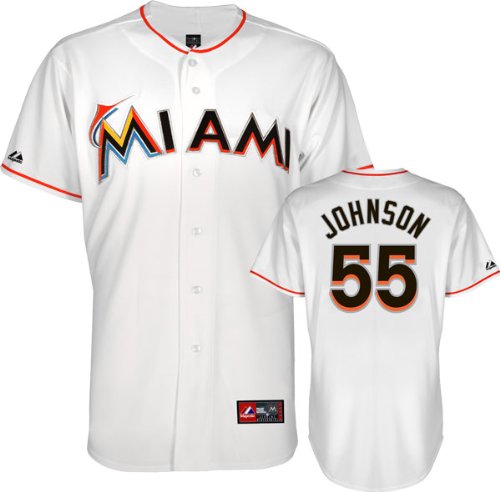 Josh Johnson Jersey: Miami Marlins #55 Home White Replica Jersey