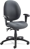 Global 31413BKPB04 Malaga Low-Back Multi-Tilter Swivel Chair, Acrylic/Polyester, Gray