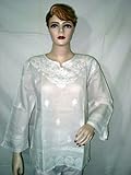IMAGE OF Womens Wear Cotton White Embroidered Kurti Kurta Tunic Top Medium Size