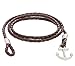 Regetta Jewelry Anchor Brown Braided Double Wrap Leather Wristband with Anchor Clasp