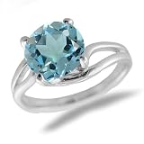 2.5 ct ブルートパーズ スターリング シルバー リング
