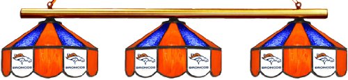 Denver Broncos Pool Table Light - Stained Glass Shades