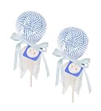 The Baby Bunch Lollipop Bodysuits Set - Blue/White, 0-6 Months