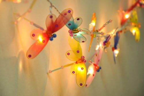 Thai String Lights Handmade 20 Dragonfly Art Multi Colour Fairy Lights String Wedding Hanging Bedroom Home Decor
