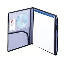 Smead Poly Deluxe Pad Folios, Letter Size, Silver/Black (85881)