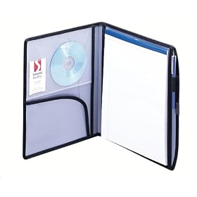 Smead Poly Deluxe Pad Folios, Letter Size, Silver/Black (85881)