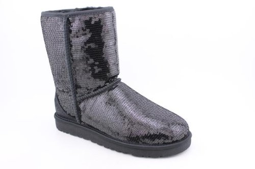 UGG Australia Women's Classic Short Sparkles Boots Black Size 7