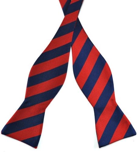 PenSee Mens Self Bow Tie Classic Stripe Woven Silk Bowties