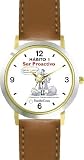Habit 1 - Proactive Man (Spanish Text) - DELUXE TWO-TONE WATCH from THE 7 HABITS - WATCH COLLECTION BY WATCHBUDDY&reg; - Arabic Numbers - Brown Leather Strap-Size-Large ( Men's Size or Jumbo Women's Size )