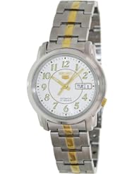 Seiko Womens 5 Automatic SNKL95K Two-Tone Stainless-Steel Automatic Watch with White Dial