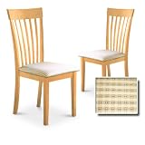 Natural Finish Kitchen Dining Dinette Set of 2 Chairs - Great for RVs and Boats!
