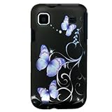 Hard Snap on Plastic RUBBERIZED BLACK With PURPLE BUTTERFLY Design Sleeve F ....