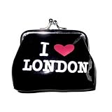 Black I Heart London Pvc Clip Purse EA2128