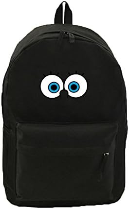 Creative Students Cute SpongeBob SquarePants Printed Shoulders Bag Backpack (black)