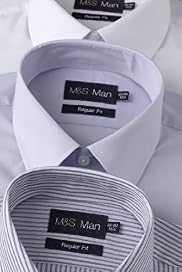 3 Pack 2" Longer Easycare Plain and Striped Shirts