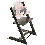 ストッケ トリップトラップ チェアセット チェア:ヘイジーグレー ベビーセット:ストームグレー クッション:ピンクシェブロン 【3個口】