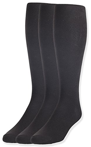 JRP Men's Knee Length Flat Extra Soft Cotton Knit Dress Socks - 3 Pack