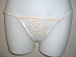 Sequinned Scalloped Thong White/Yellow Sequins-MED